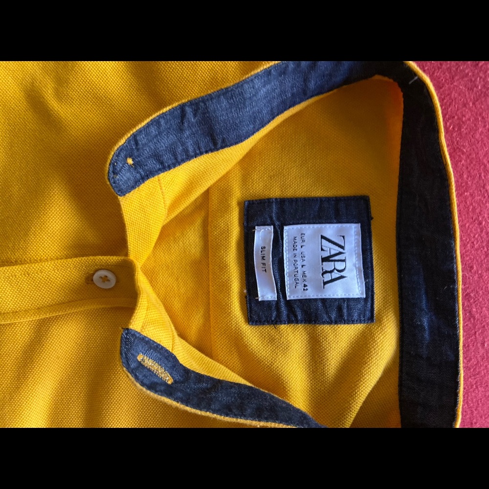 SlimFit Yellow short sleeved Granddad collar shirt